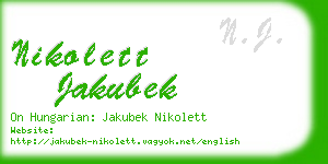 nikolett jakubek business card
